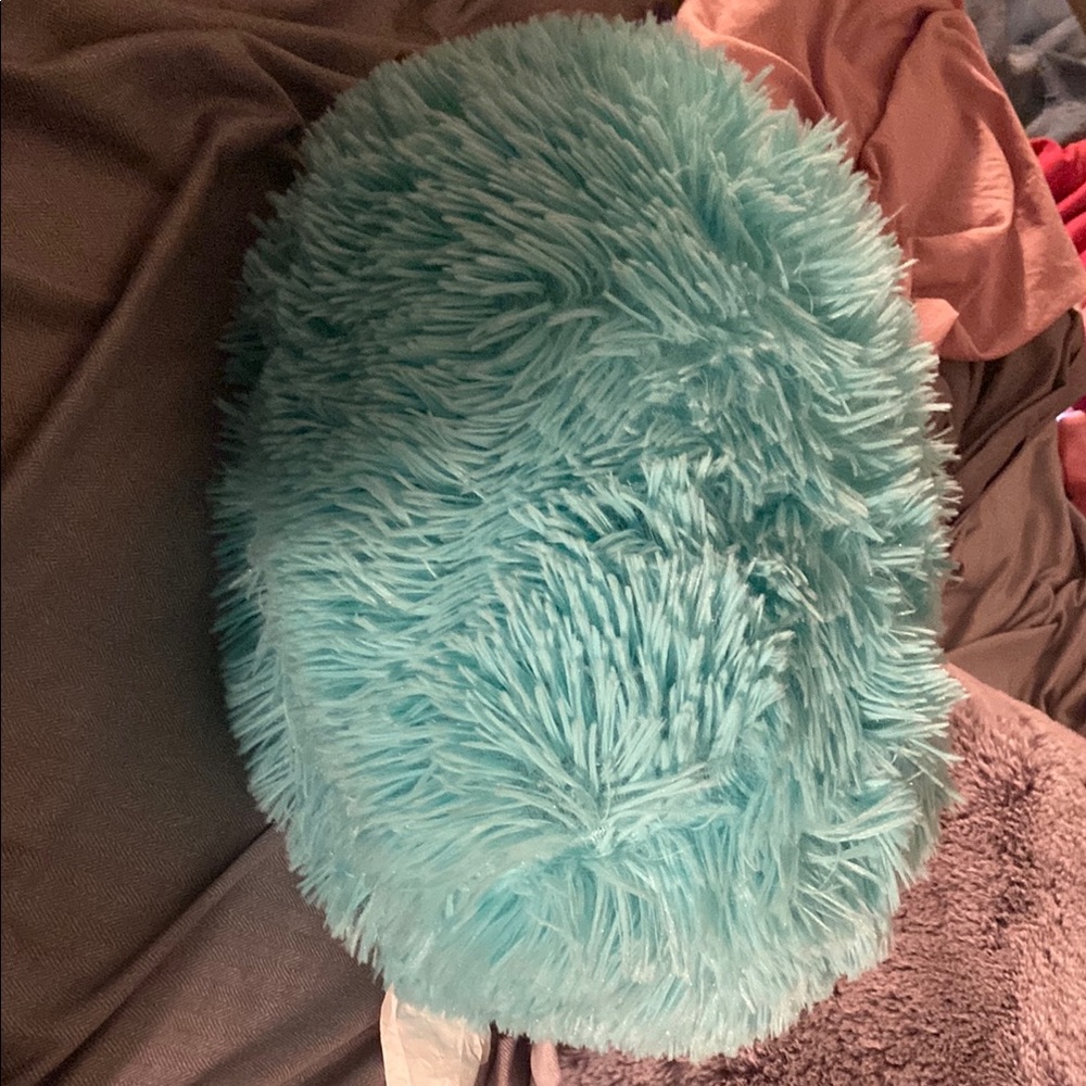 Fluffy Turquoise Accent Pillow